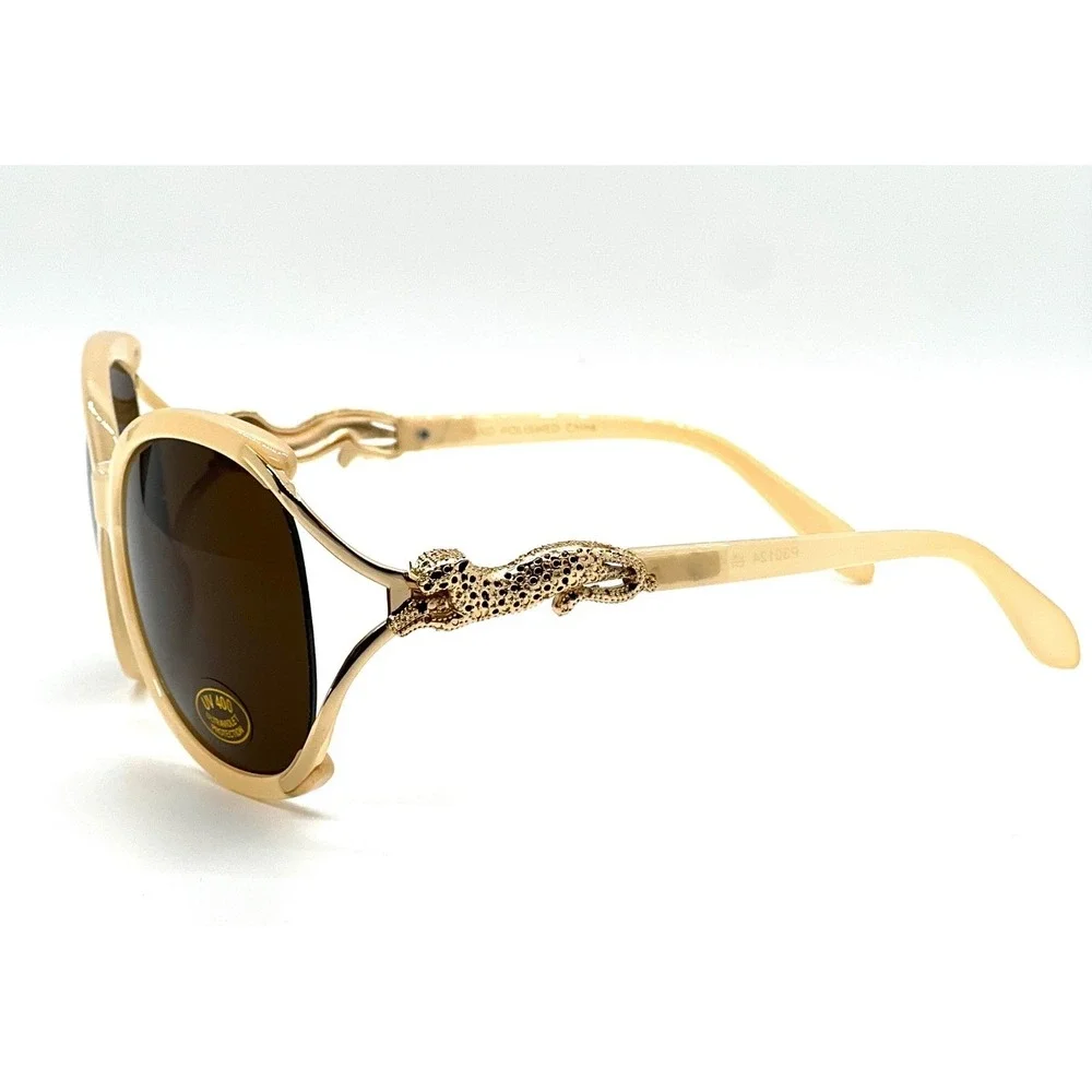 Womens Designer Inspired‎ Sunglasses, Leopard Embellished Frame UV400 Unique New